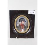 A 19th Century oval framed miniature of a Napoleonic era officer