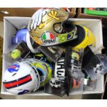 Various model motor cycle helmets