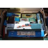 Various boxed trucks including Corgi and Matchbox