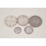 A 1747 shilling, 1757 six pence,