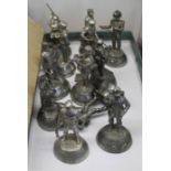 Various English pewter larger scale soldiers