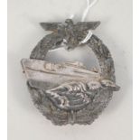 A Third Reich era E.Boat badge (2nd type), maker marked FEC.W.E.Peekhaus Berlin AUSF.