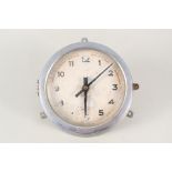 A German chromium plated ships bulkhead clock,