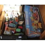 Boxed Matchbox Railway goods yard plus model railway track and accessories