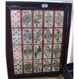 Framed Victorian playing cards