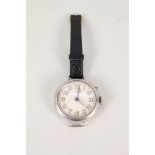 A WWI era 'Trench' wristwatch of larger than normal proportions