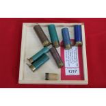 A variety of pin-fire shotgun cartridges with two unused 10 bore Eley examples,