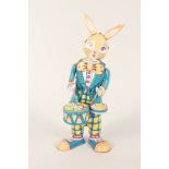 A tin plate drumming rabbit