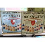 Two Spanish advertising cards for Duckworths Coloured Essences