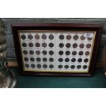 Framed American commemorative dimes,