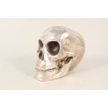 A silver plated skull,