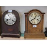 Two inlaid striking mantel clocks,