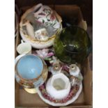 China and glass etc to include Copeland plates, large brandy glasses,