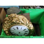 A French brass fronted bell strike vineyard clock,