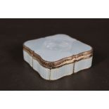 A continental silver and blue enamel dressing table box