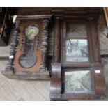 A mahogany wall clock (for restoration),