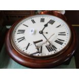 A mahogany fusee wall clock with G.P.O.