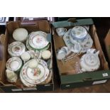 Two boxes containing Copeland Spode Chinese rose,