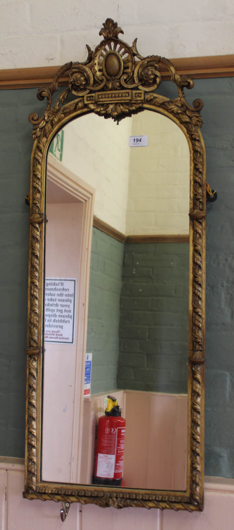 A 19th Century giltwood and gesso wall mirror