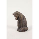 A cold painted bronze cat,