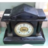 A Victorian Ansonia metal cased mantel clock