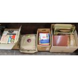 A shoe shine box, magazine rack, car magazines,