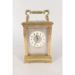 A French brass cased carriage clock