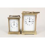 Two brass cased carriage clocks (one repaired dial)