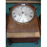 An inlaid mahogany bell strike mantel clock (case for restoration)