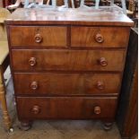 A Victorian mahogany chest of two short and three long drawers