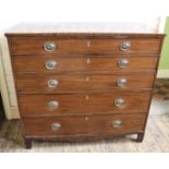 A Regency mahogany secretaire chest of four drawers,