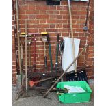 A selection of mixed garden tools