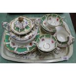 A 19th Century Rockingham style green and floral tea set