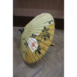 A Japanese painted silk parasol