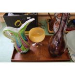 Various items of Murano glass etc (two trays)