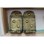 A pair of large 18th Century Dutch brass wall sconces,