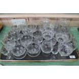 Various cut glass wines,