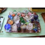 Various glass paperweights, Langham,