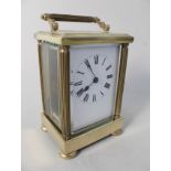 A brass carriage clock