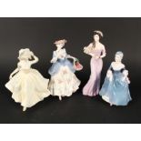 Four Coalport figurines, Regina, Strawberries Scarlet Strawberries,