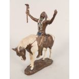 A cold painted figure of an American Indian horseman