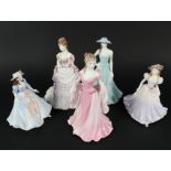 Five Royal Worcester figurines, Serena, Fiona, Catherine,