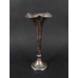 A large silver trumpet vase with weighted base, Sheffield 1910,