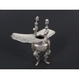 A Chinese white metal ritual vessel with animal and floral decoration,