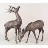 A large metal deer and stag