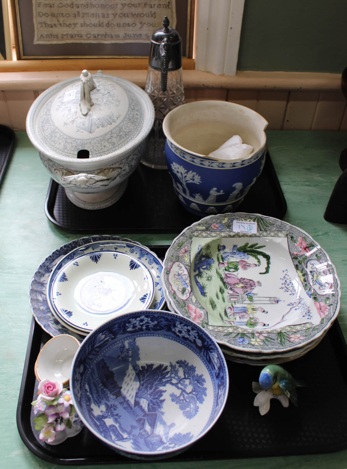 A Victorian tureen, Masons & Ridgways ironstone plates,