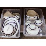 A Burleigh ware Bleu de Roi part dinner set (two boxes)