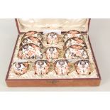 A cased Royal Crown Derby Kings Pattern Imari coffee set