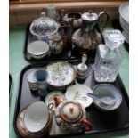 A silver plated three piece tea set,