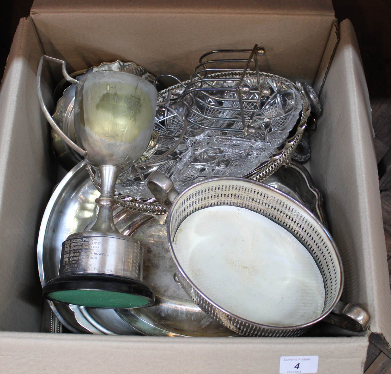 Items of silver plate to include entree dishes,